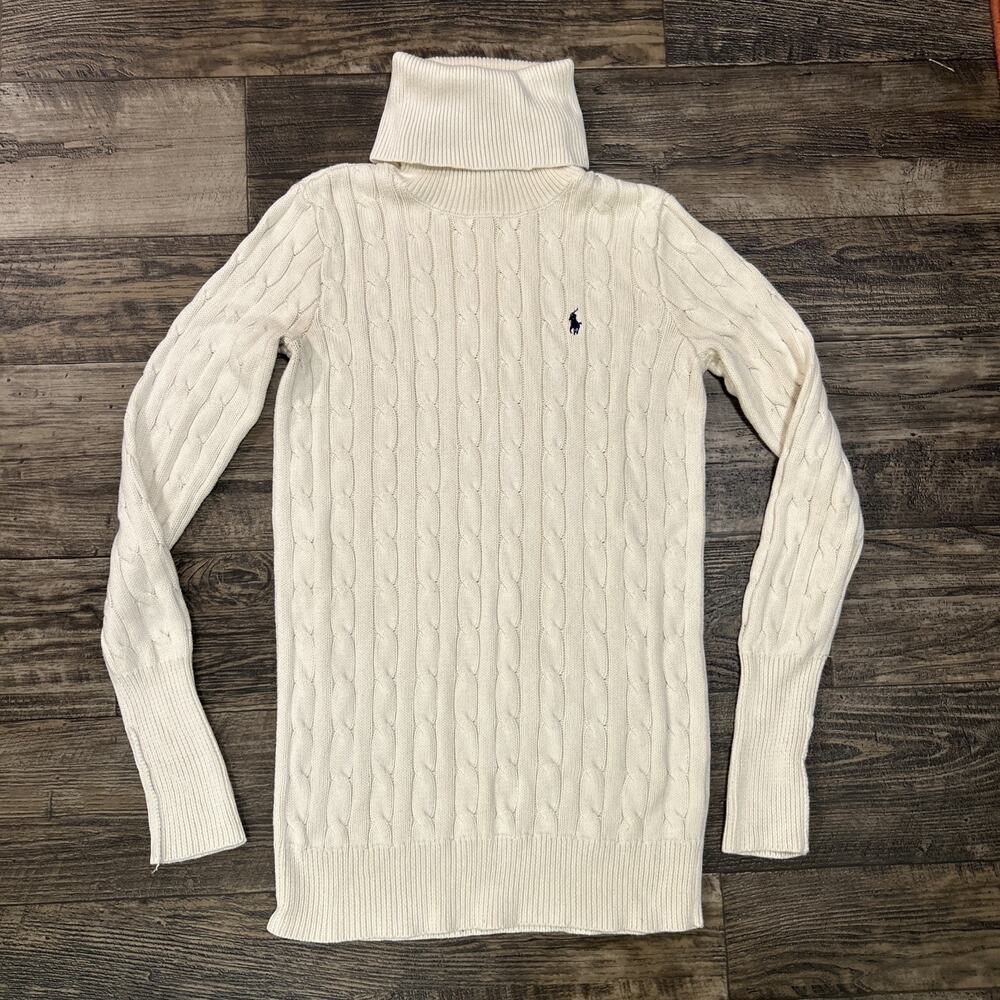 Ralph Lauren Cream Turtleneck Sweater Dress